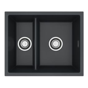 Zlewozmywak granitowy Alveus OMNI 50 kol. G91 czarny (55x45)  1,5-komorowy 1szt