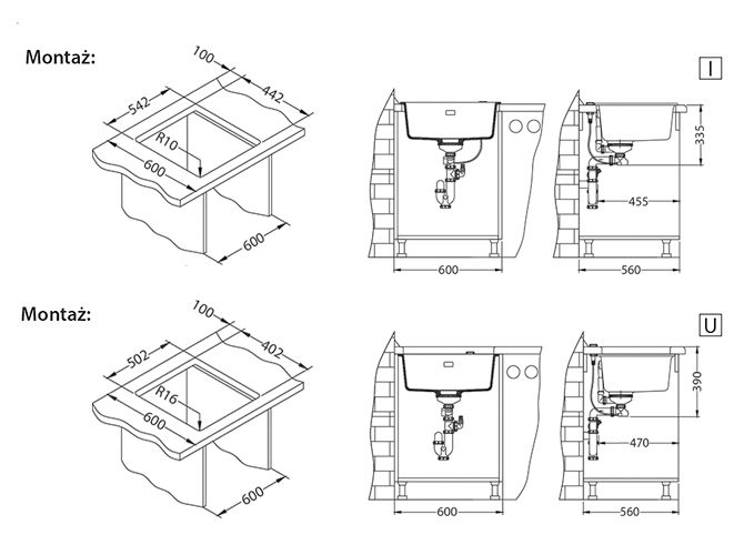 Zlewozmywak granitowy Alveus QUADRIX 50 kol. 04 steel (56x46) 1-komorowy 1szt
