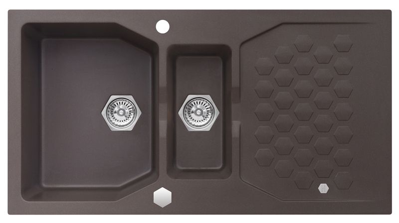 Zlewozmywak granitowy Alveus SENSUAL 70 kol. 03 chocolate (98x52)  1,5-komorowy 1szt