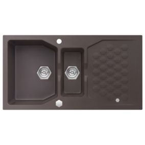 Zlewozmywak granitowy Alveus SENSUAL 70 kol. 03 chocolate (98x52)  1,5-komorowy 1szt