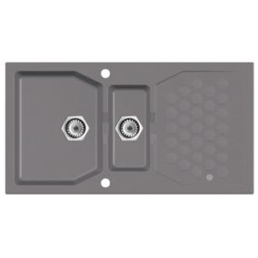 Zlewozmywak granitowy Alveus SENSUAL 70 kol. 04 steel (98x52)  1,5-komorowy 1szt