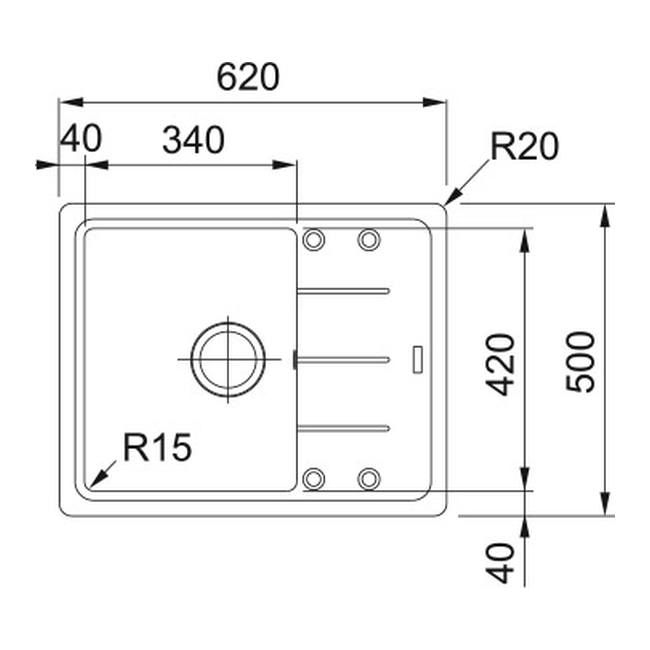 Zlewozmywak granitowy Franke Basis 611-62 kamienny szary