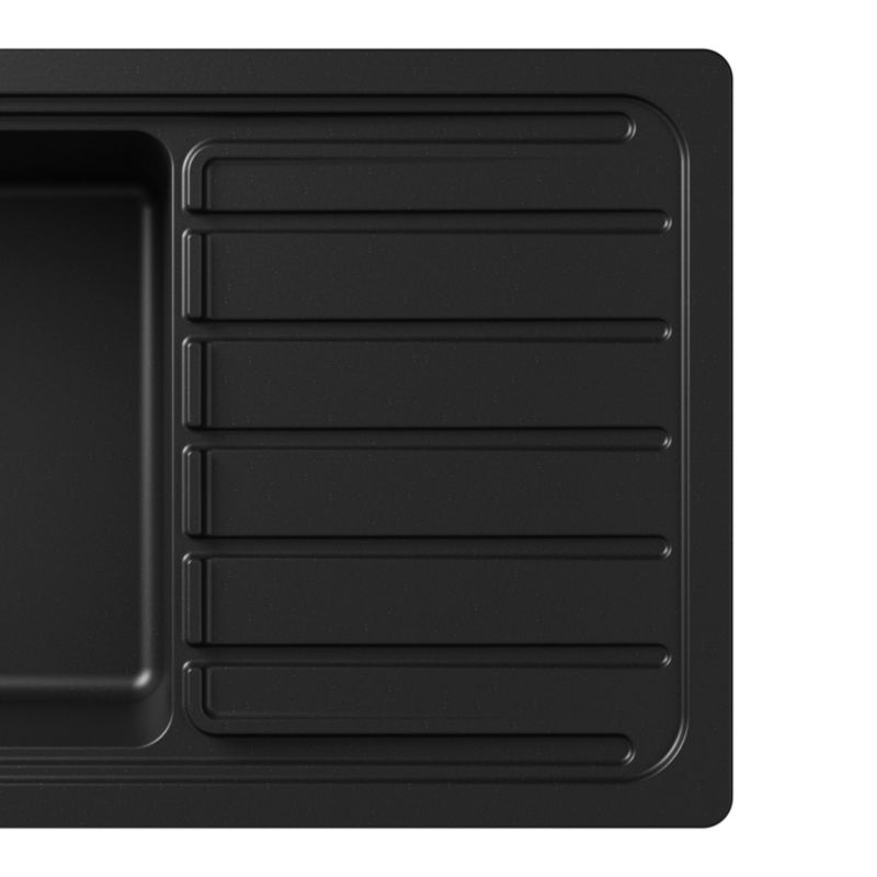 Zlewozmywak granitowy GoodHome Romesco 1-komorowy z ociekaczem czarny