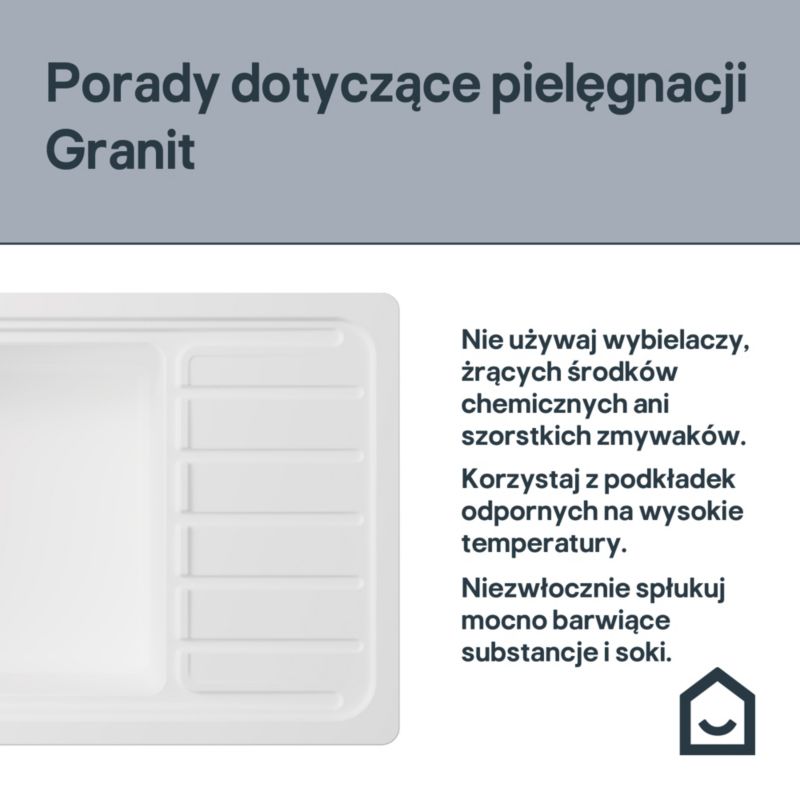 Zlewozmywak granitowy GoodHome Romesco 1-komorowy z ociekaczem czarny