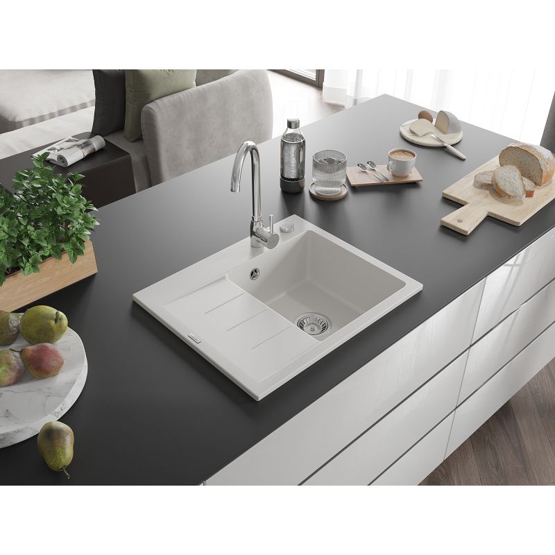 Zlewozmywak granitowy Mexen Ben 1-komorowy czarny 600x500 mm  - 6522605000-77-G 1 szt.