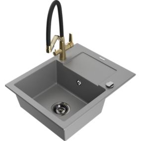 Zlewozmywak granitowy Mexen Gaspar 1,5-komorowy beżowy 737x475 mm  - 6507731505-69 1 szt.