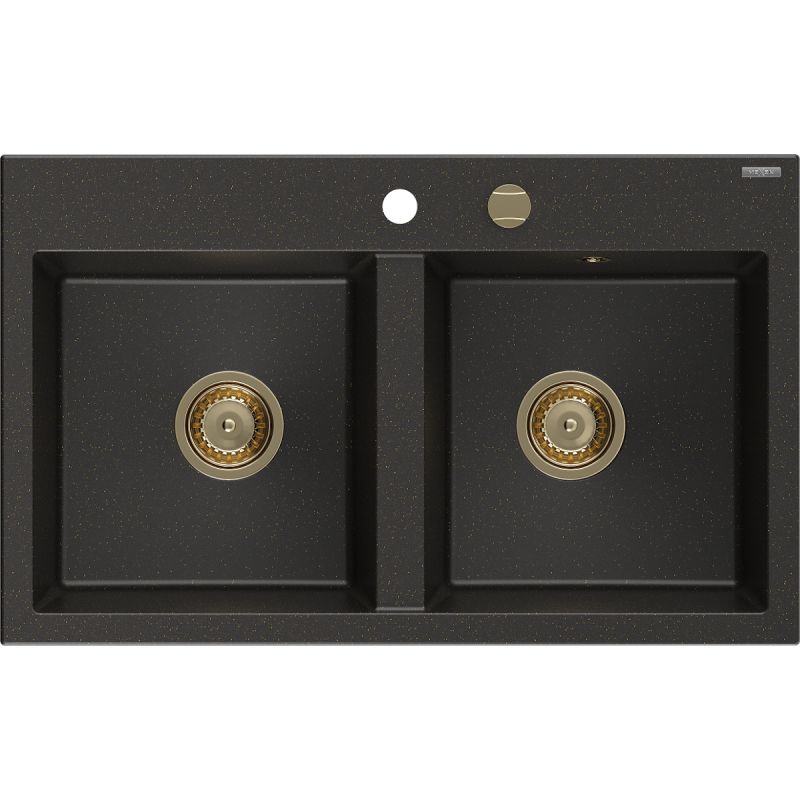 Zlewozmywak granitowy Mexen Kevin 1-komorowy czarny 586x458 mm  - 6517581005-77-G 1 szt.