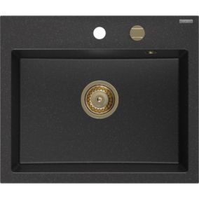 Zlewozmywak granitowy Mexen Oscar 1-komorowy szary 580x490 mm  - 6519581000-71-B 1 szt.