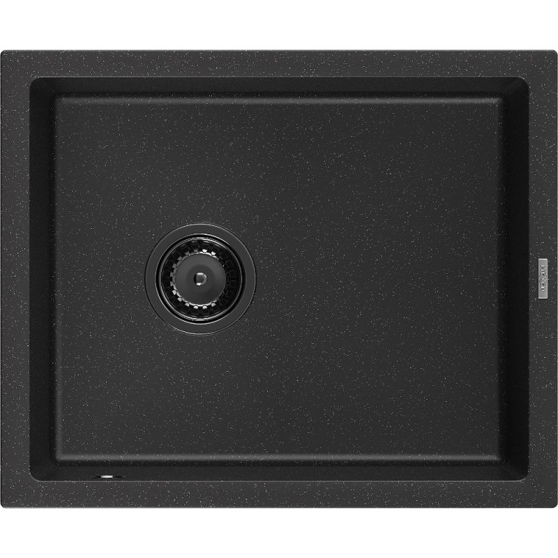 Zlewozmywak granitowy Mexen Pedro 1-komorowy czarny/złoty 560x460 mm  - 6508561000-75-B 1 szt.