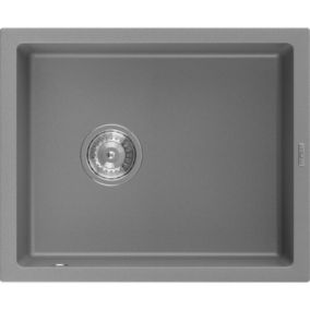 Zlewozmywak granitowy  Mexen Pedro 1-komorowy szary 560x460 mm 1 szt.