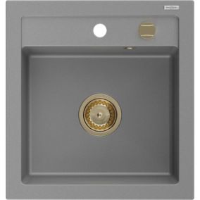 Zlewozmywak granitowy Mexen Vito 1-komorowy szary 520x490 mm 1 szt.