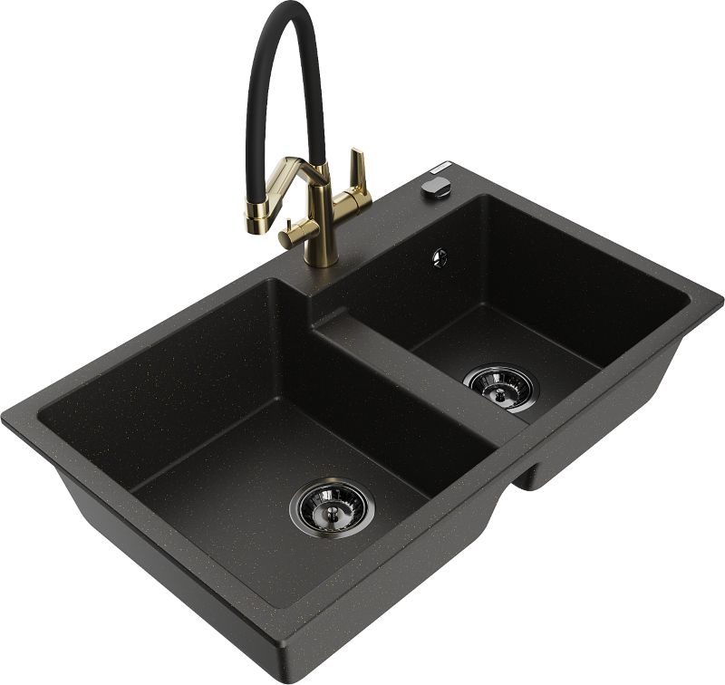 Zlewozmywak granitowy Mexen Vito 1-komorowy szary 520x490 mm  - 6503521000-71-G 1 szt.