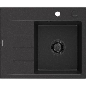 Zlewozmywak granitowy wpuszczany Mexen Ben 1-komorowy czarny/złoty 600x500 mm  - 6522605000-75-G 1 szt.