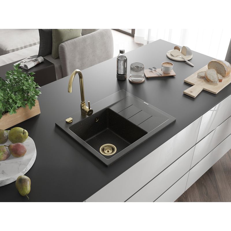 Zlewozmywak granitowy wpuszczany Mexen Bruno 1-komorowy biały 795x495 mm  - 6513791010-20-G 1 szt.
