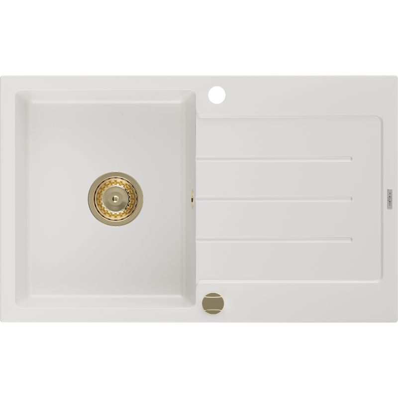 Zlewozmywak granitowy wpuszczany Mexen Cesar 1 komora czarny 775x470 mm  - 6514771010-77-B 1 szt.