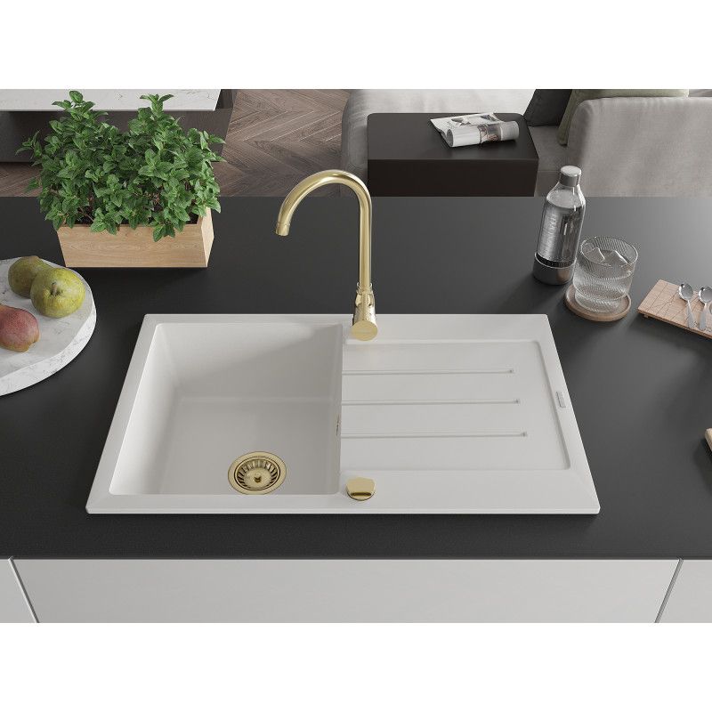 Zlewozmywak granitowy wpuszczany Mexen Cesar 1 komora czarny 775x470 mm  - 6514771010-77-B 1 szt.