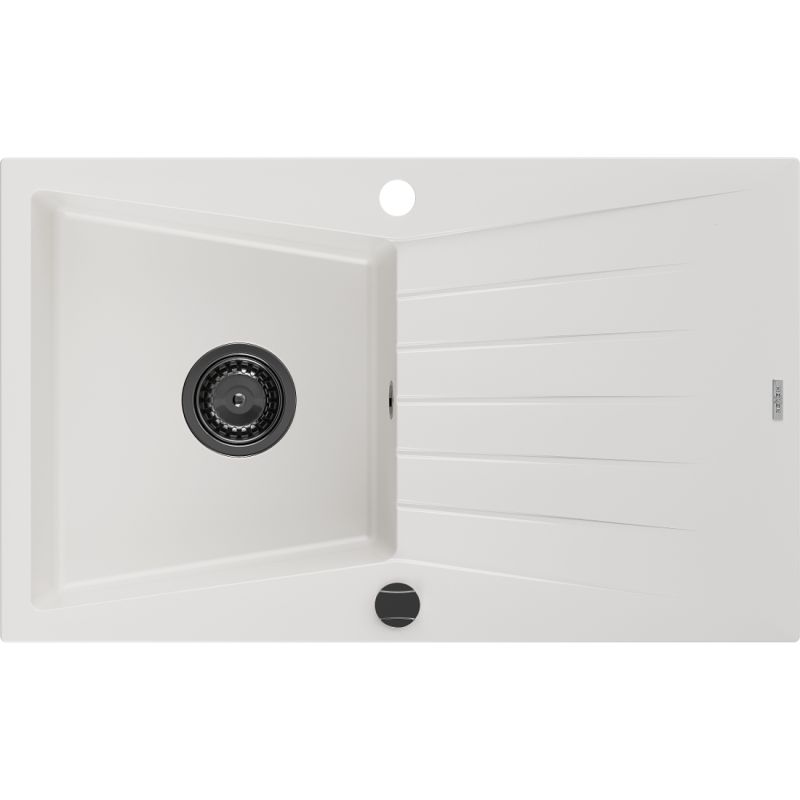 Zlewozmywak granitowy wpuszczany Mexen Cesar 1-komorowy biały 775 x 470 mm 1 szt.