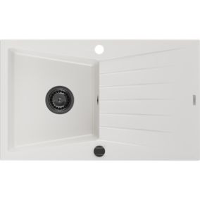 Zlewozmywak granitowy wpuszczany Mexen Cesar 1-komorowy biały 775 x 470 mm 1 szt.