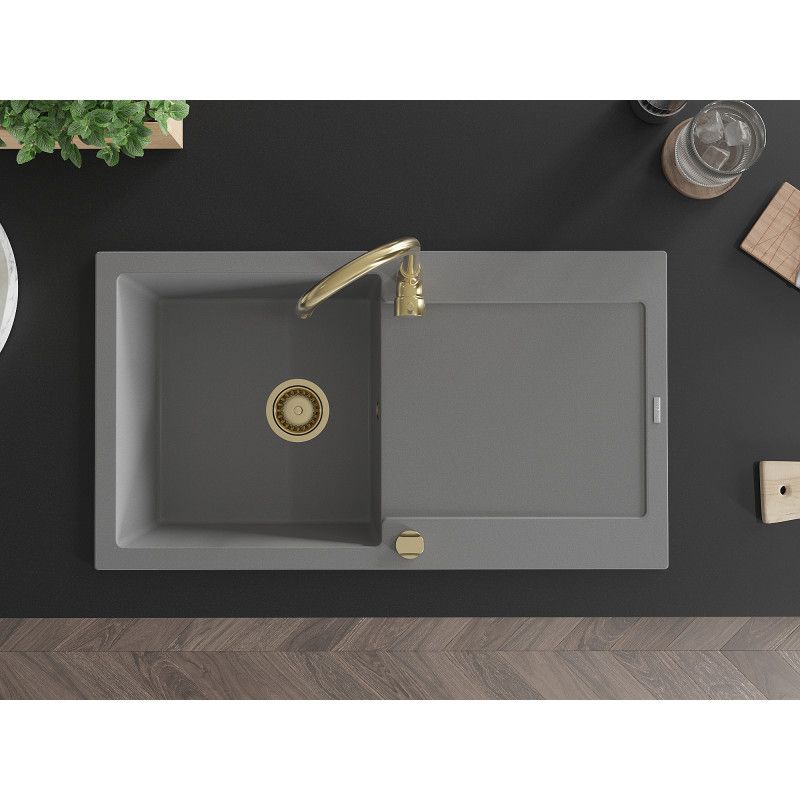 Zlewozmywak granitowy wpuszczany Mexen Mario 2-komorowy beżowy 820x436 mm  - 6504822000-69-G 1 szt.