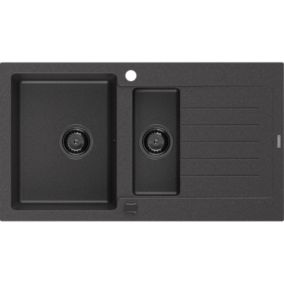 Zlewozmywak granitowy wpuszczany Mexen Matias 1,5-komorowy szary 900x505 mm  - 6502901505-71-G 1 szt.
