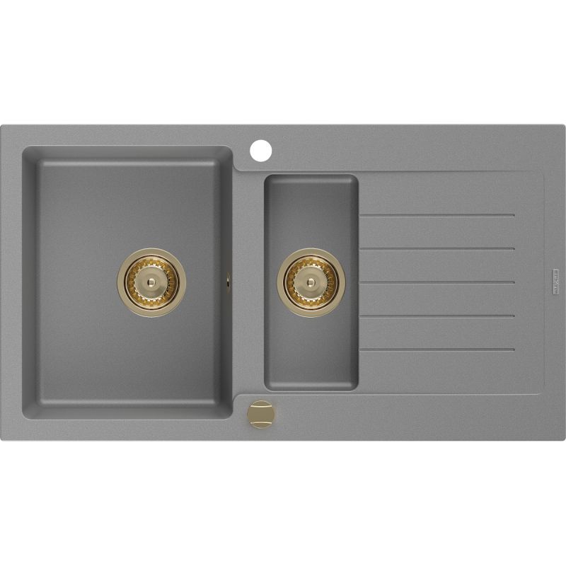 Zlewozmywak granitowy wpuszczany Mexen Omar 1-komorowy biały 800x480 mm  - 6520801005-20-B 1 szt.