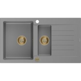 Zlewozmywak granitowy wpuszczany Mexen Omar 1-komorowy biały 800x480 mm  - 6520801005-20-B 1 szt.