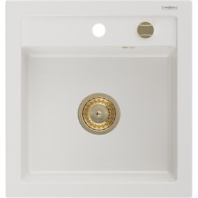 Zlewozmywak granitowy wpuszczany Mexen Vito 1-komorowy biały 520x490 mm 1 szt.