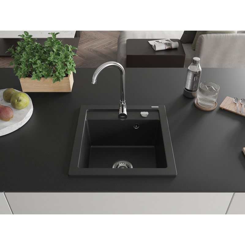 Zlewozmywak granitowy wpuszczany z ociekaczem Mexen Elias 1-komorowy biały 795x480 mm  - 6511791005-20-B 1 szt.