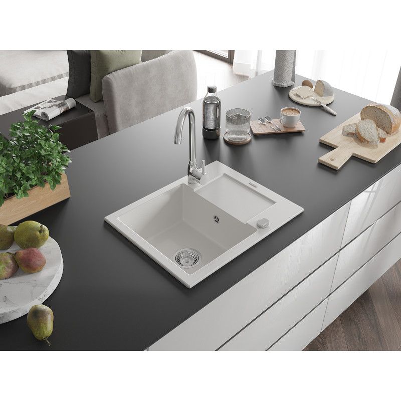 Zlewozmywak kuchenny wpuszczany Mexen Tomas 2-komorowy czarny/srebrny metalik 800 x 500 mm  - 6516802000-73-B 1 szt.
