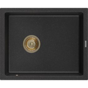 Zlewozmywak  Mexen Pedro 1-komorowy czarny/srebrny metalik 560x460 mm  6508561000-73-G