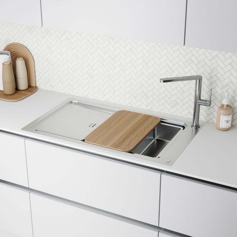 Zlewozmywak stalowy GoodHome Romesco Linea 1-komorowy z ociekaczem