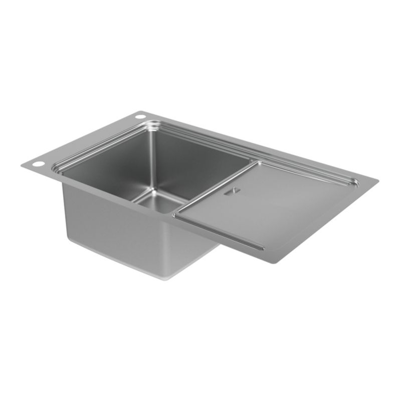 Zlewozmywak stalowy GoodHome Romesco Linea 1-komorowy z ociekaczem