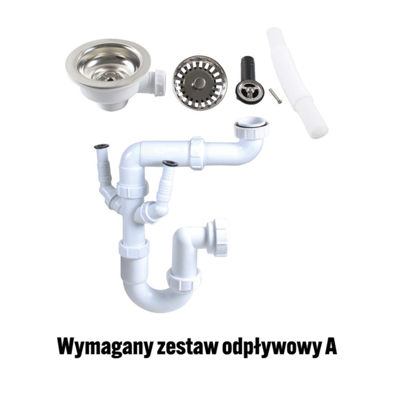 Zlewozmywak stalowy gospodarczy 1-komorowy bez ociekacza polerowany