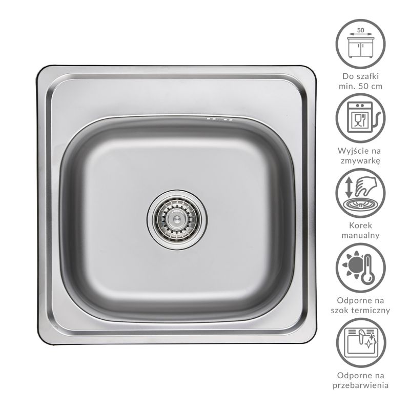 Zlewozmywak stalowy Kuchinox Standard wpuszczany
