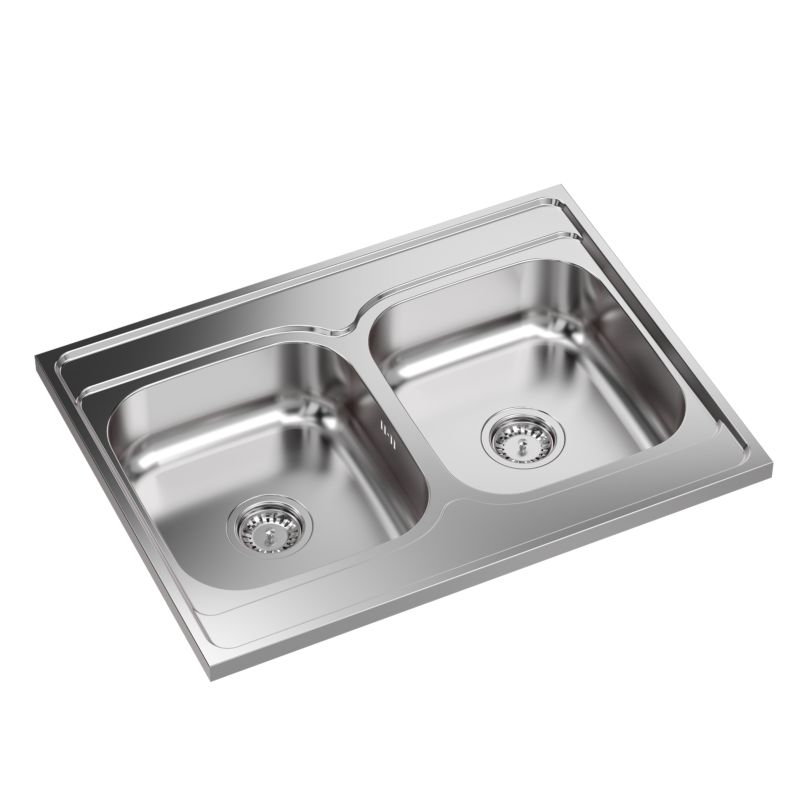 Zlewozmywak stalowy Quadron Sivio 2-komorowy satynowy