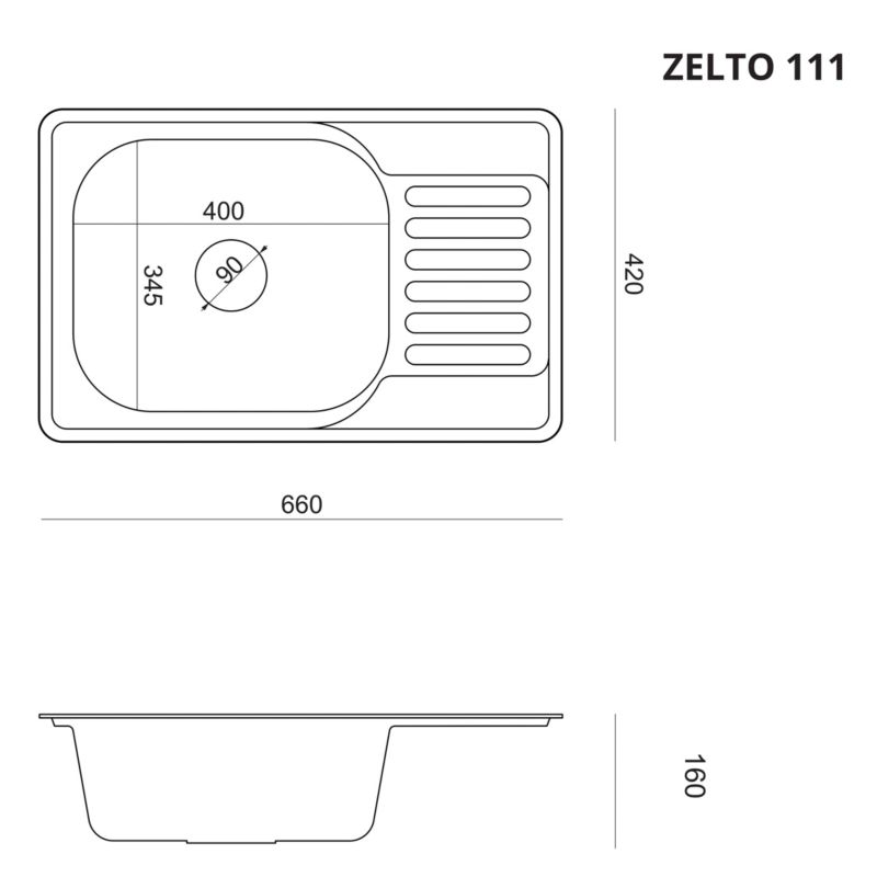 Zlewozmywak stalowy Quadron Zelto 111 lniany
