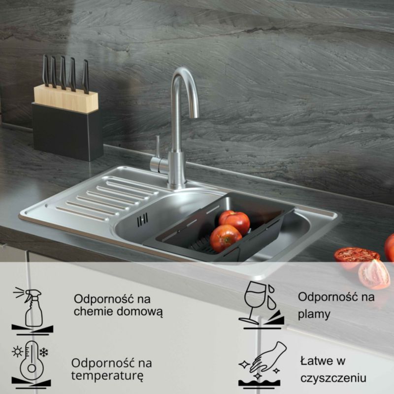 Zlewozmywak stalowy Quadron Zelto 111 lniany