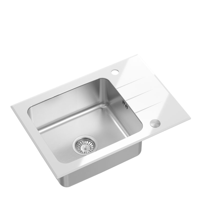 Zlewozmywak szklany Quadron Glasso 116 biały