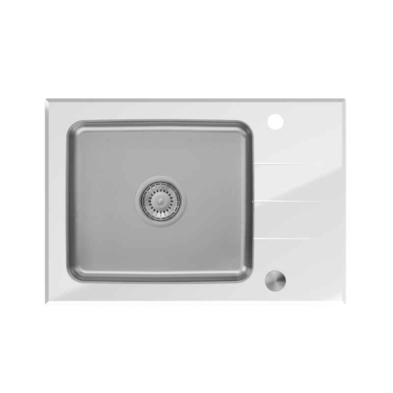 Zlewozmywak szklany Quadron Glasso 116 biały