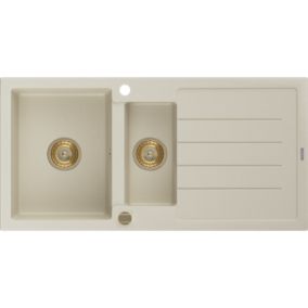 Zlewozmywak wpuszczany Mexen Andres 1,5-komorowy beżowy 1000x500 mm  6515101510-69-G