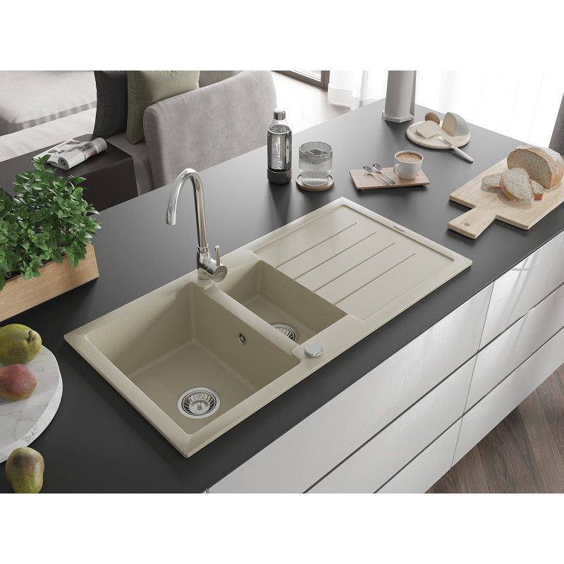 Zlewozmywak wpuszczany Mexen Andres 1,5-komorowy biały 1000x500 mm  - 6515101510-20-B 1 szt.