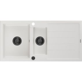 Zlewozmywak wpuszczany Mexen Andres 1,5-komorowy biały 1000x500mm  - 6515101510-20 1 szt.