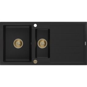 Zlewozmywak wpuszczany Mexen Andres 1,5-komorowy czarny 1000x500 mm  - 6515101510-77-B 1 szt.