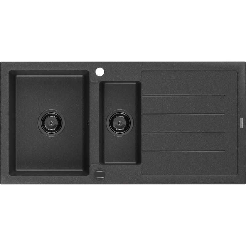 Zlewozmywak wpuszczany Mexen Andres 1,5-komorowy czarny 1000x500 mm  - 6515101510-77-G 1 szt.