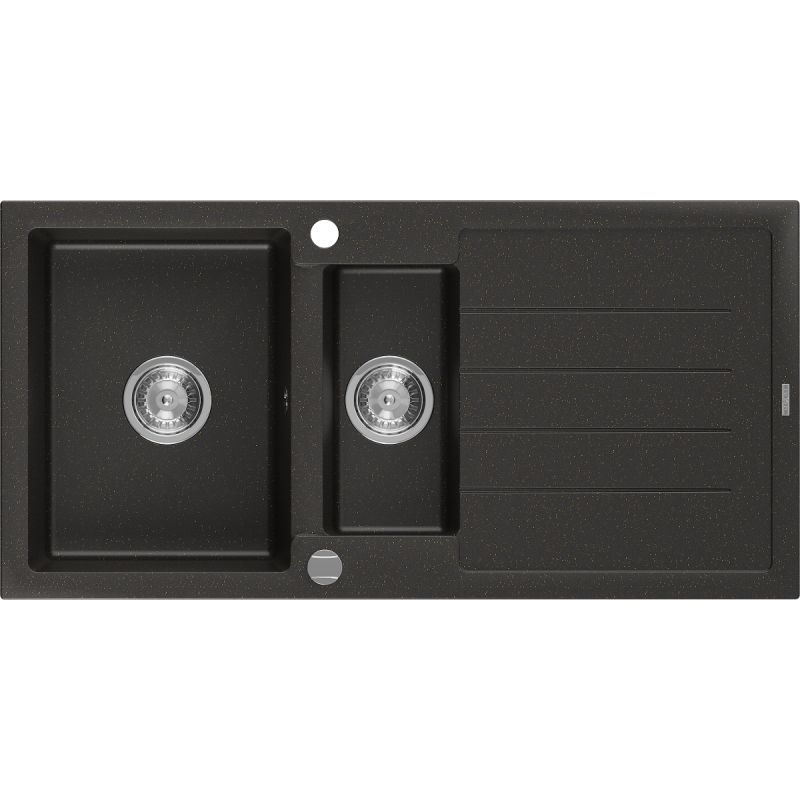Zlewozmywak wpuszczany Mexen Andres 1,5-komorowy czarny/złoty metalik 1000x500 mm 1 szt.