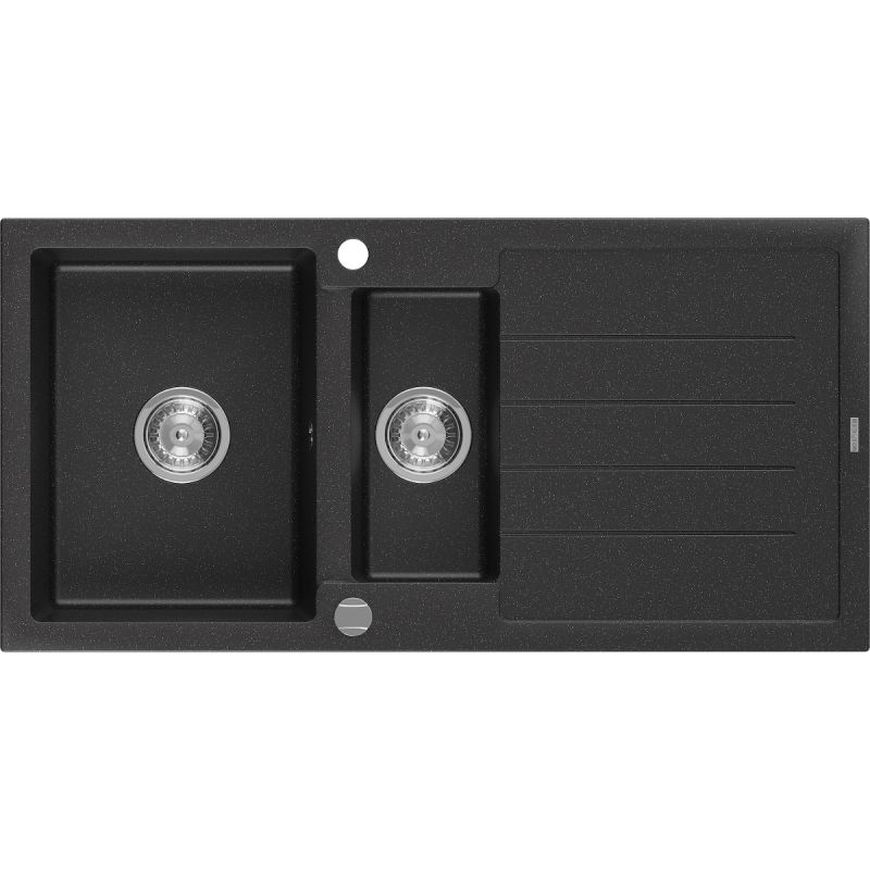 Zlewozmywak wpuszczany Mexen Andres 1,5-komorowy czarny/złoty metalik 1000x500 mm  - 6515101510-75 1 szt.