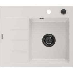 Zlewozmywak wpuszczany Mexen Ben 1-komorowy biały 600x500 mm  - 6523605000-20-G 1 szt.