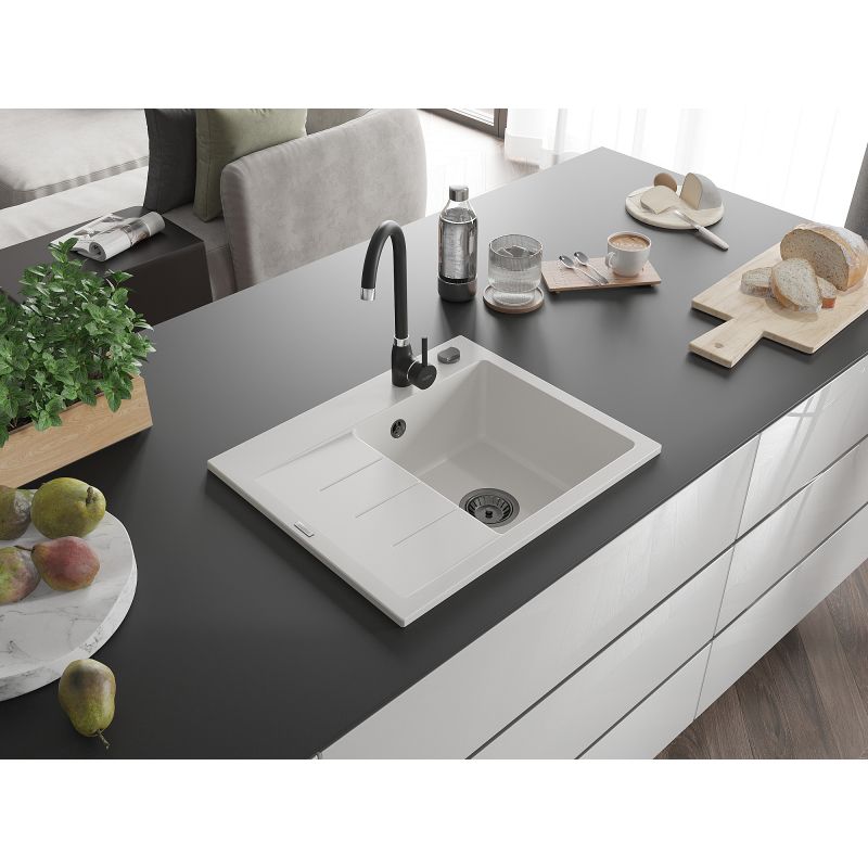 Zlewozmywak wpuszczany Mexen Ben 1-komorowy biały 600x500 mm  - 6523605000-20-G 1 szt.