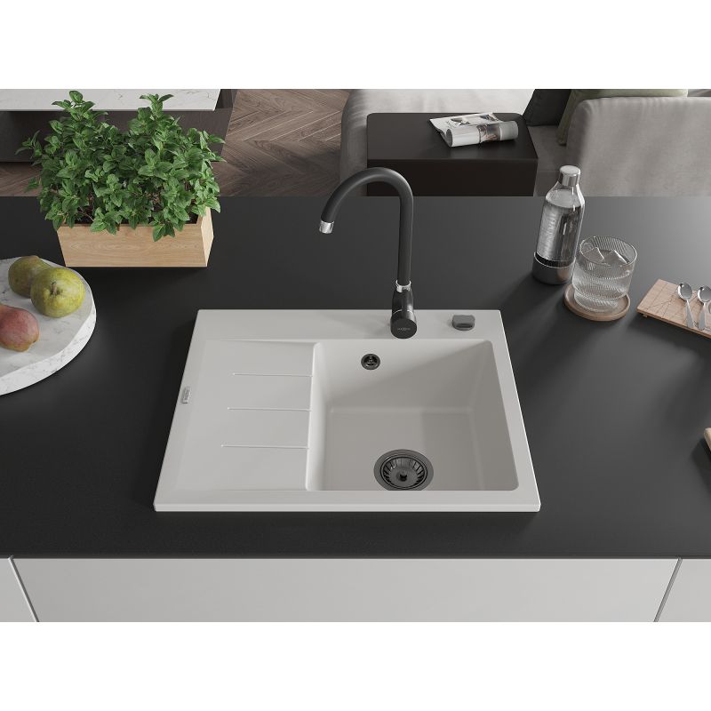 Zlewozmywak wpuszczany Mexen Ben 1-komorowy biały 600x500 mm  - 6523605000-20-G 1 szt.