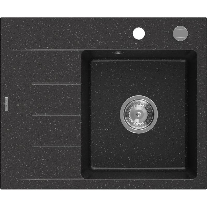 Zlewozmywak wpuszczany Mexen Ben 1-komorowy czarny/srebrny metalik 600x500 mm  - 6522605000-73 1 szt.